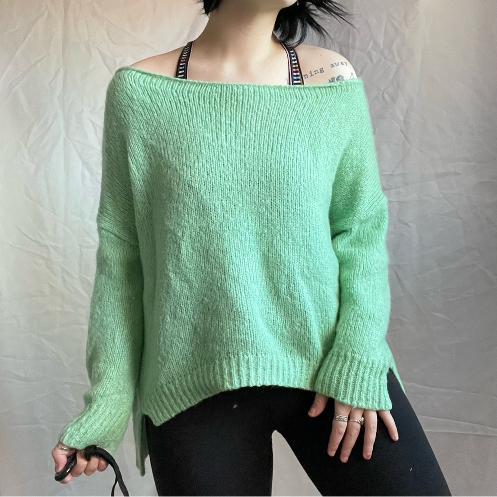 Y2K juicy couture mohair blend slouchy high low sweater super cozy!